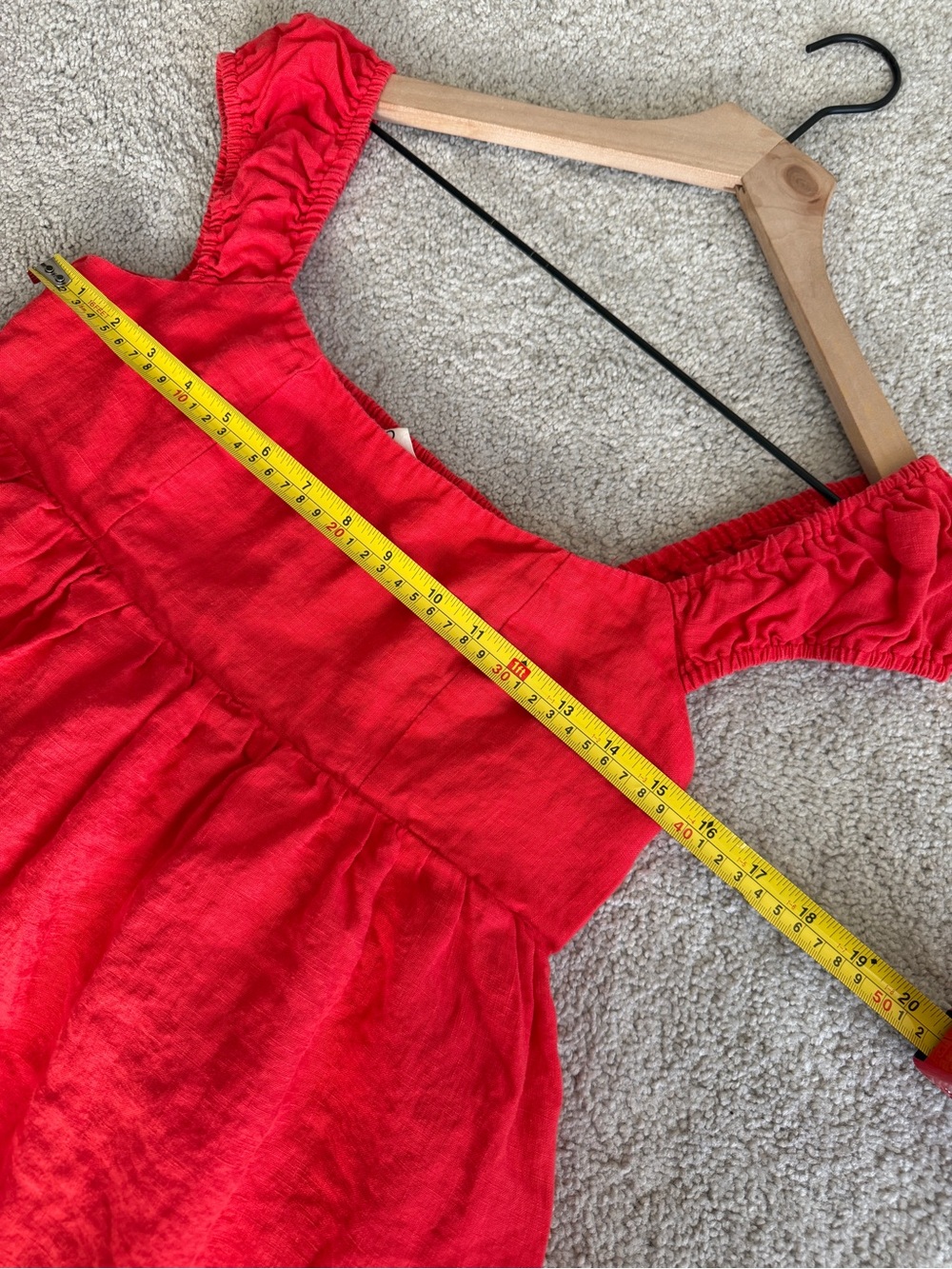 Solai Amalfi 100% Linen Mini Dress Red Linen Babydoll Beach Vacation Size Medium - Picture 12 of 13